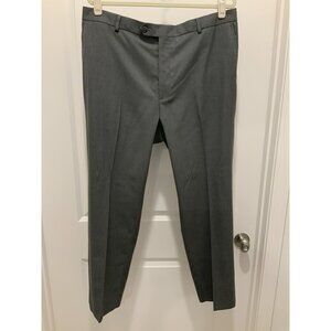 Joseph & Feiss Dress Pant 40 x 30 Men's Gold Classic Fit Gray Wool Gabardine